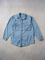 Vintage 90s Light Wash Blue Levi's Denim Button Up (L)