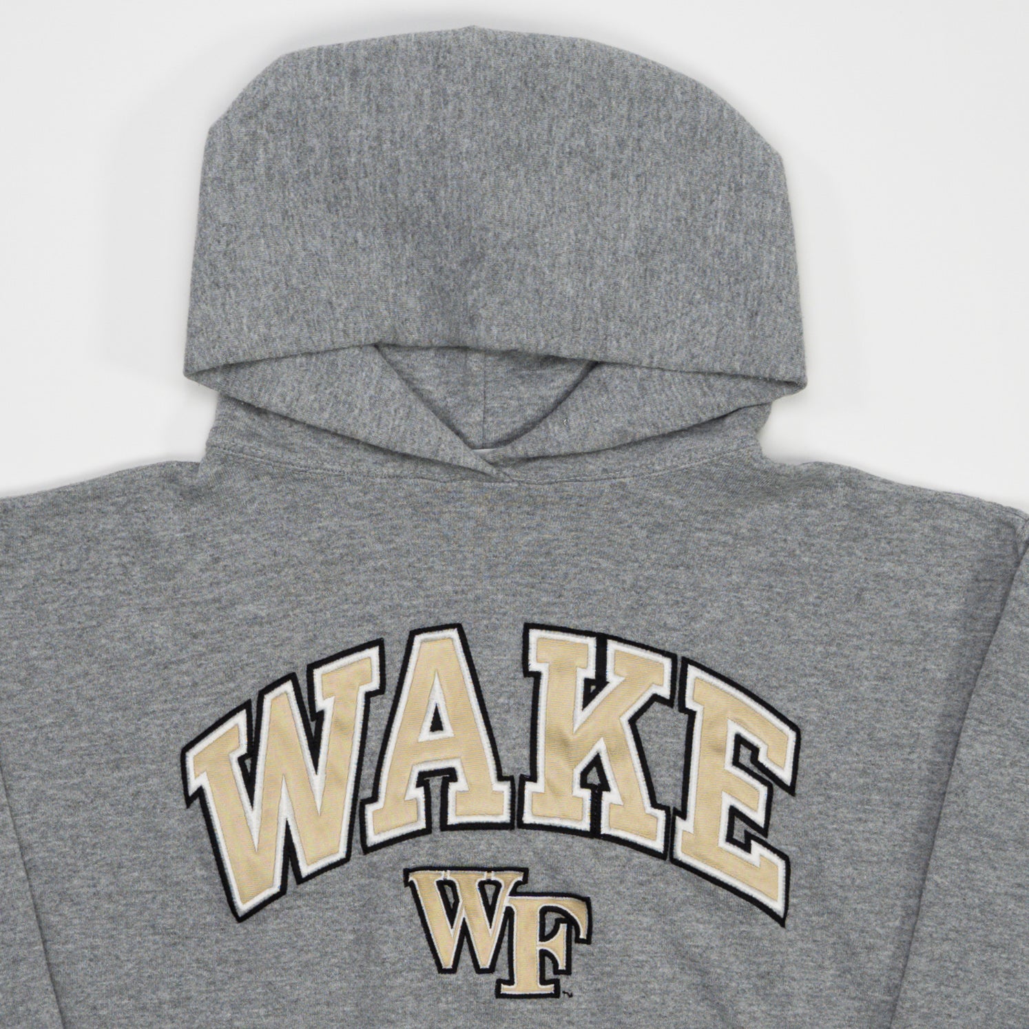 Vintage 90s Grey Wake 'WF' Hoodie (M) | Rebalance Vintage.