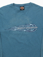 Vintage '99 Blue Harley Davidson Effingham, IL Long Sleeve (M)