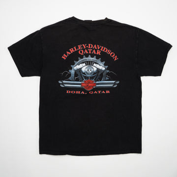 Vintage Black '06 Harley Davidson Qatar Tee (M) | Rebalance Vintage.