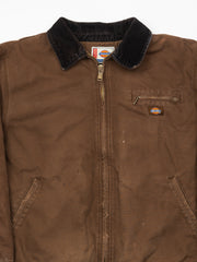 Vintage Chocolate Brown Insulated Dickies Workwear Jacket (XL)