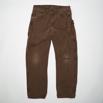Vintage Brown Dickies Cargo Pants w/ Rip (32 x 32) | Rebalance Vintage.