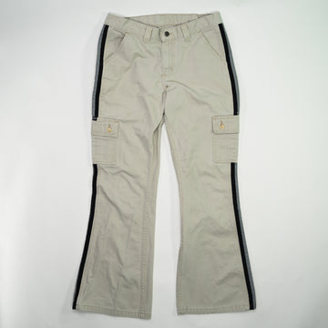Vintage 90s Beige + Black Lee Pipes Cargo Flare Pants (30 x 30) | Rebalance Vintage.