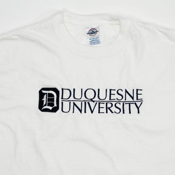 Vintage White Duquesne University Tee (S/M) | Rebalance Vintage.