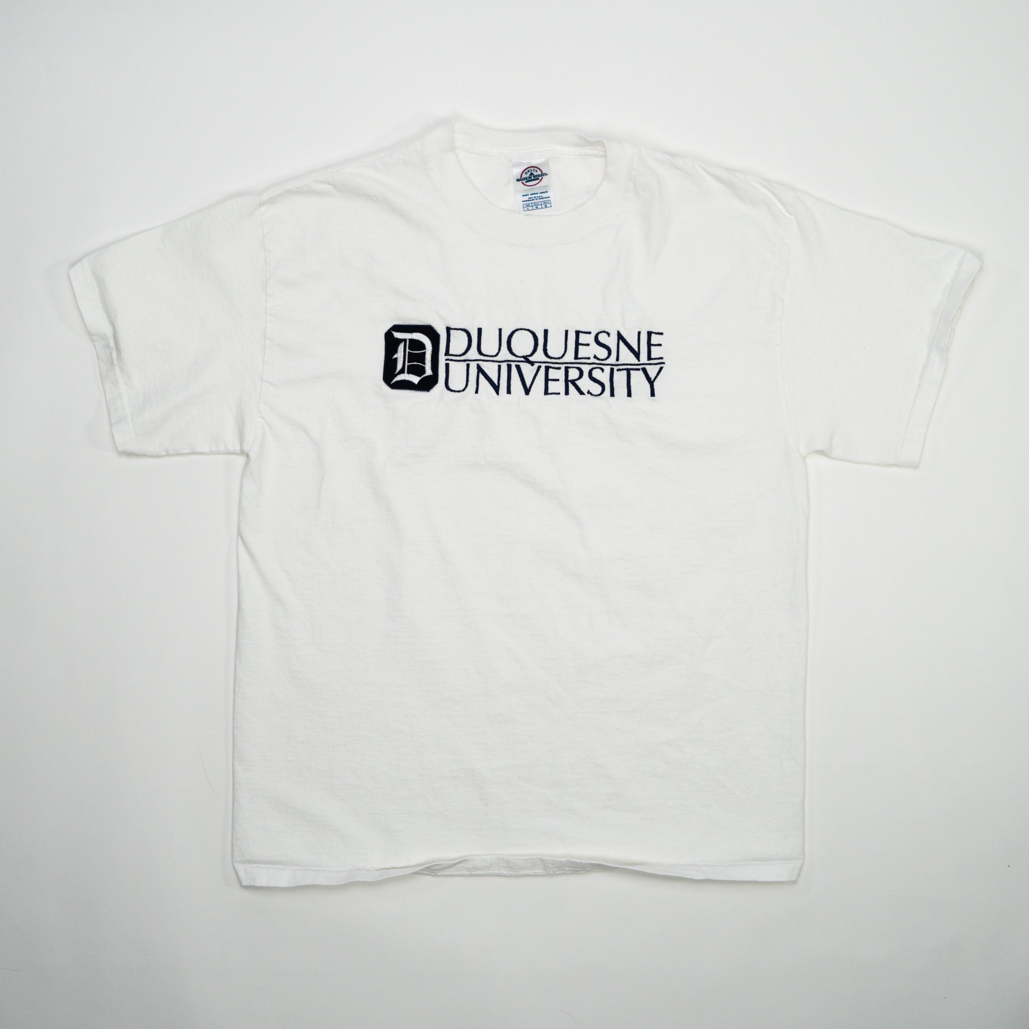 Vintage White Duquesne University Tee (S/M) | Rebalance Vintage.