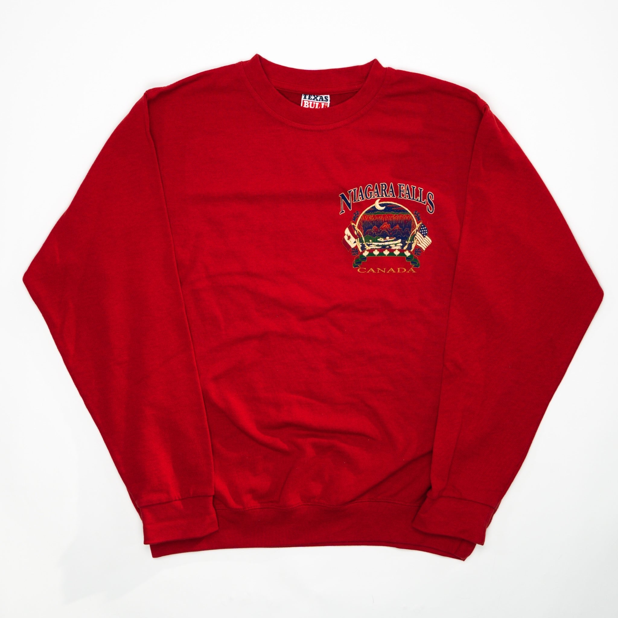 Vintage 90s Red Niagara Falls Canada Crewneck (L) | Rebalance Vintage.