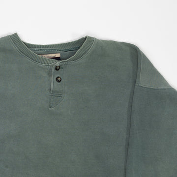 Vintage Washed Green Champion 1/4 Button Sweater (XL) | Rebalance Vintage.