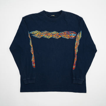 Vintage '01 Blue Big Dogs Flame Long Sleeve (M) | Rebalance Vintage.