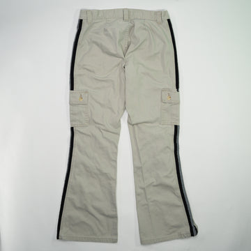 Vintage 90s Beige + Black Lee Pipes Cargo Flare Pants (30 x 30) | Rebalance Vintage.