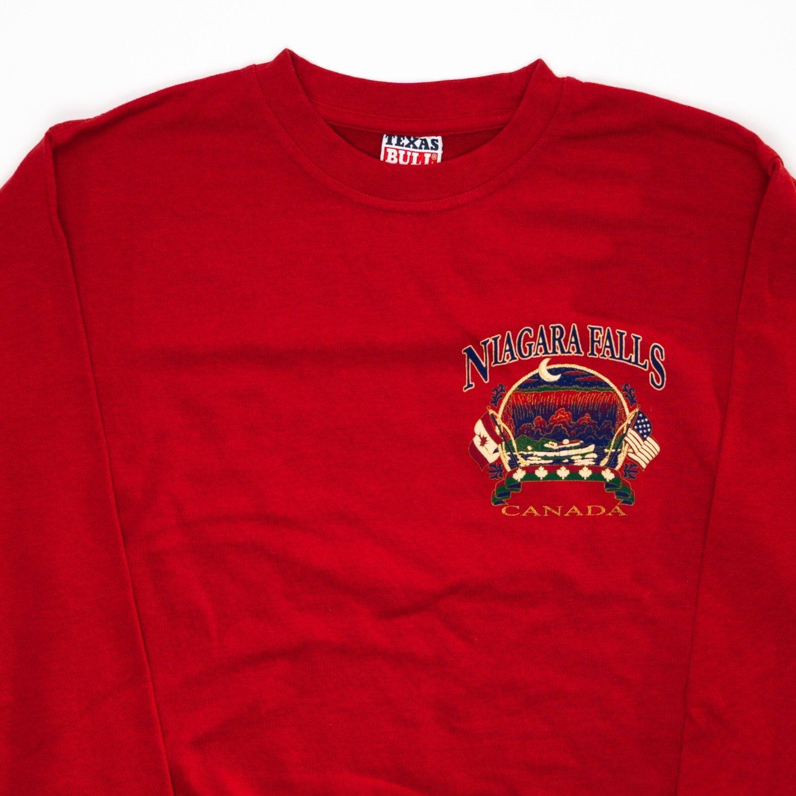 Vintage 90s Red Niagara Falls Canada Crewneck (L) | Rebalance Vintage.
