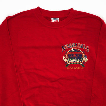 Vintage 90s Red Niagara Falls Canada Crewneck (L) | Rebalance Vintage.