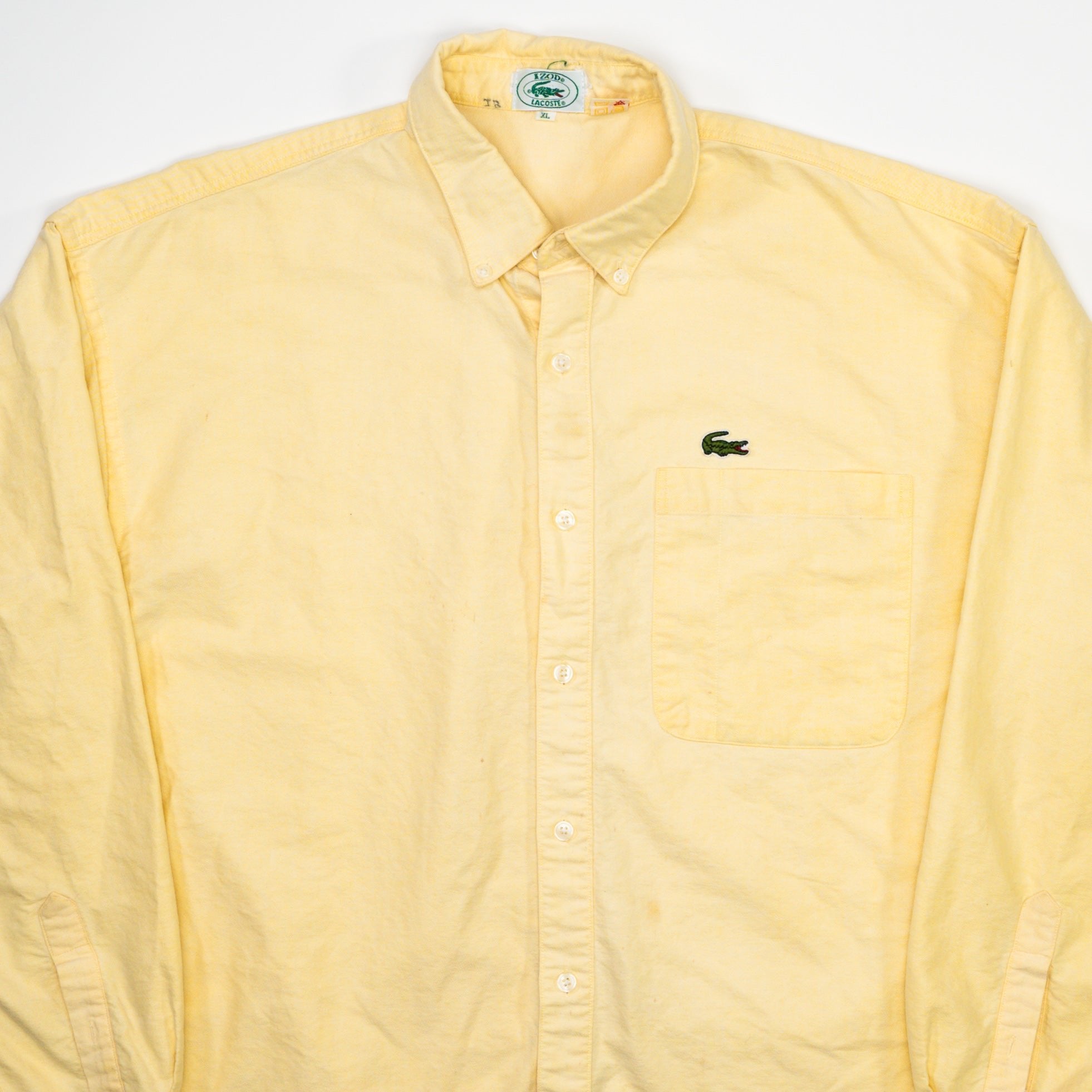 Vintage 90s Yellow Lacoste Cotton Button Up (L)