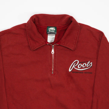 Vintage 90s Red Roots 1/4 Zip Sweater 2.0 (L) | Rebalance Vintage.