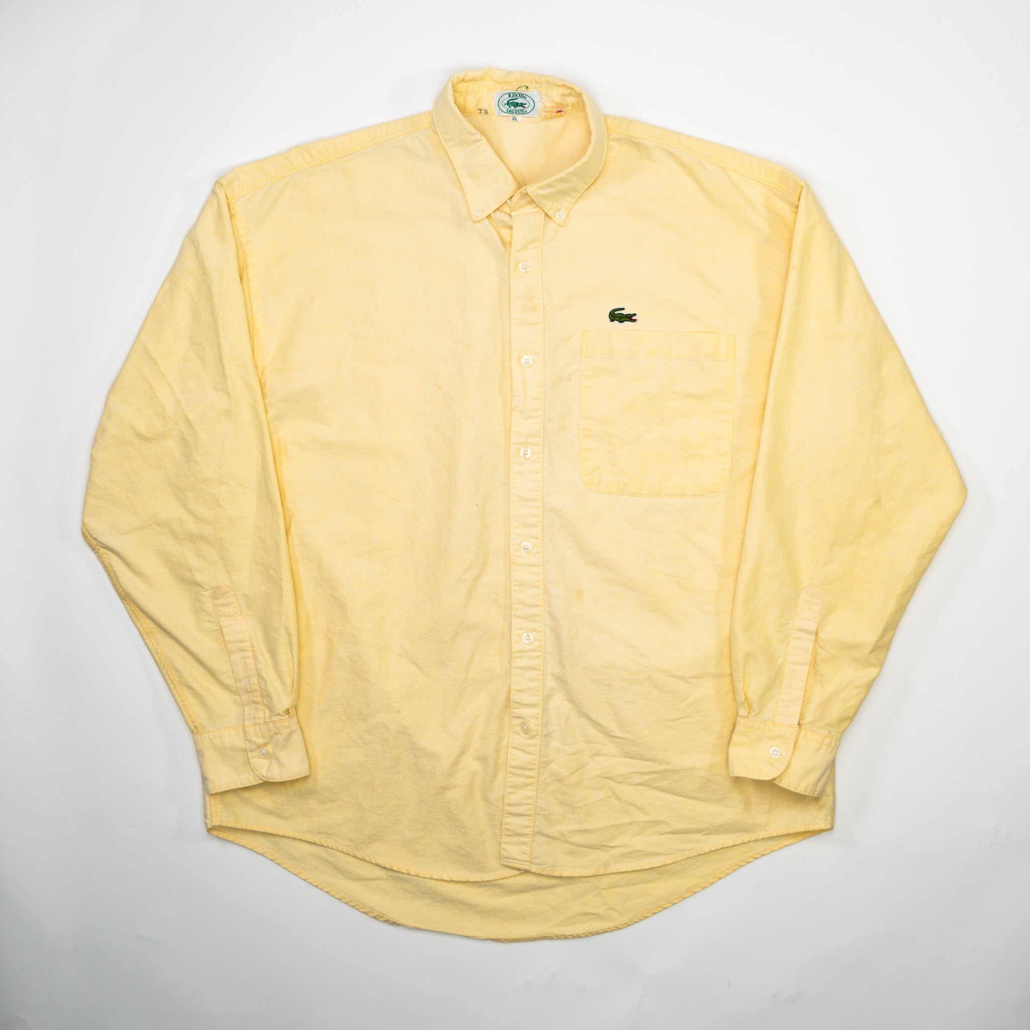 Vintage 90s Yellow Lacoste Cotton Button Up (L)