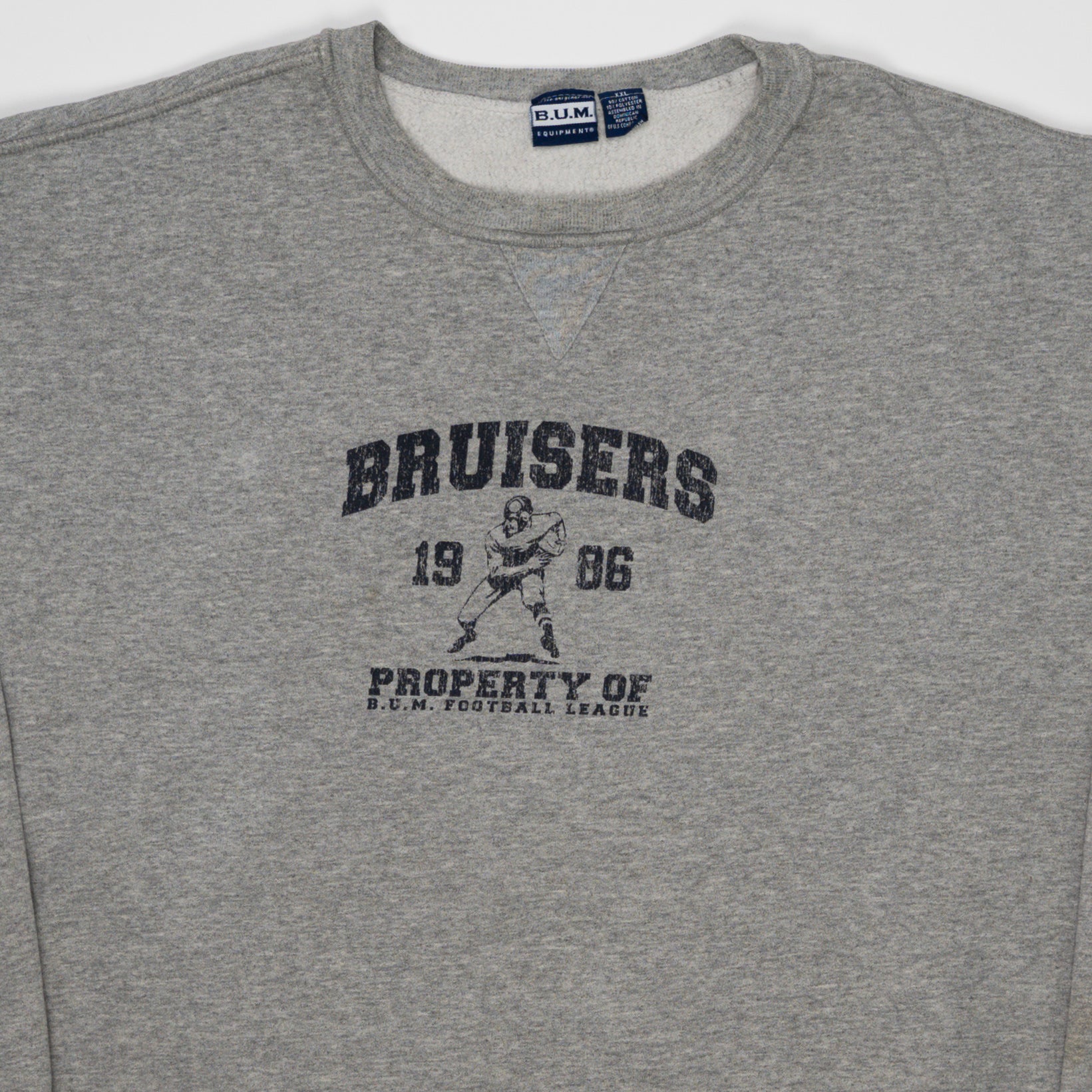 Vintage 90s grey BUM Equipment Bruisers Crewneck (XL) | Rebalance Vintage.
