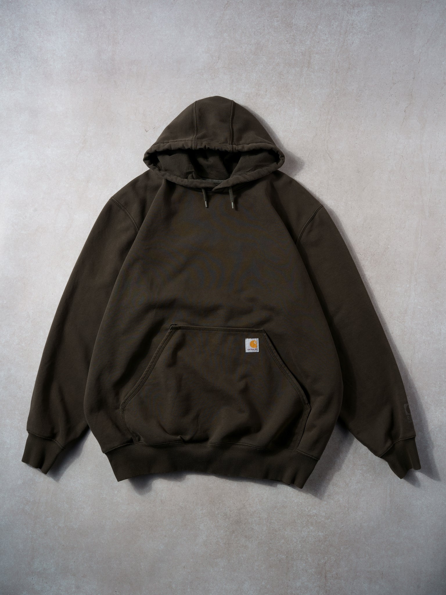 Vintage 90s Taupe Brown Carhartt Rain Defender Hoodie (XXL)
