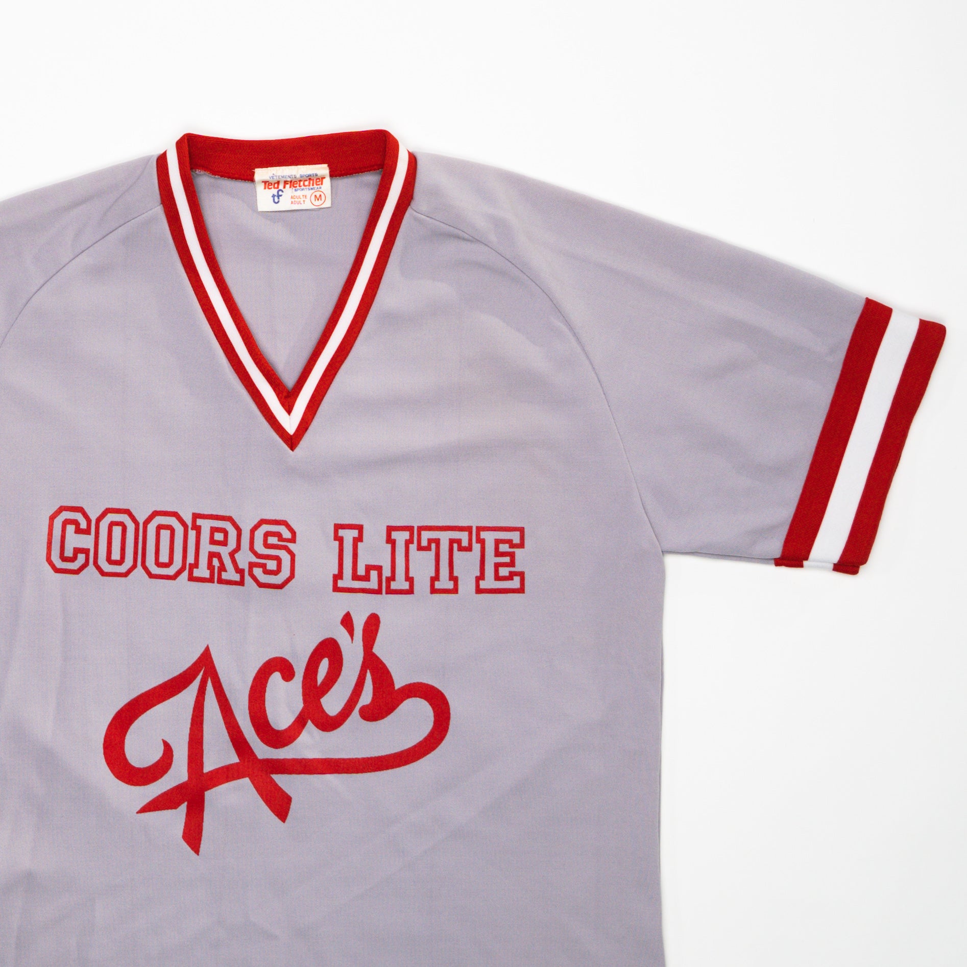 Vintage Grey + Red Coors Light Aces #8 Jersey (S) | Rebalance Vintage.