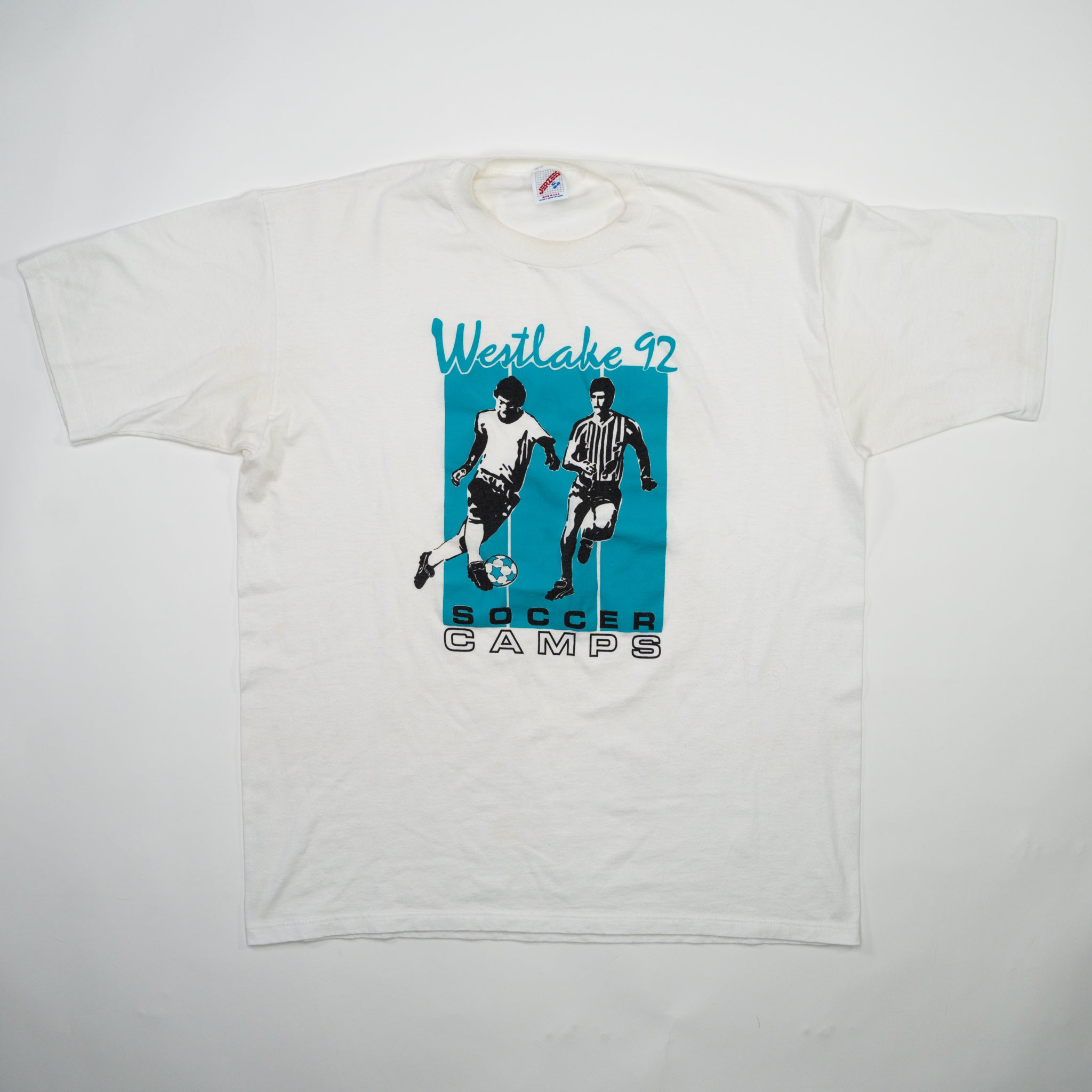 Vintage White '92 Westlake Soccer Camps Single Stitch Tee (L)