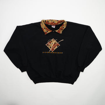Vintage 90s Black Vancouver Leaf 1/4 Zip Crewneck (L) | Rebalance Vintage.