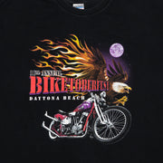 Vintage Black 11th Annual Biketober Fest Flaming Eagle Tee (L)