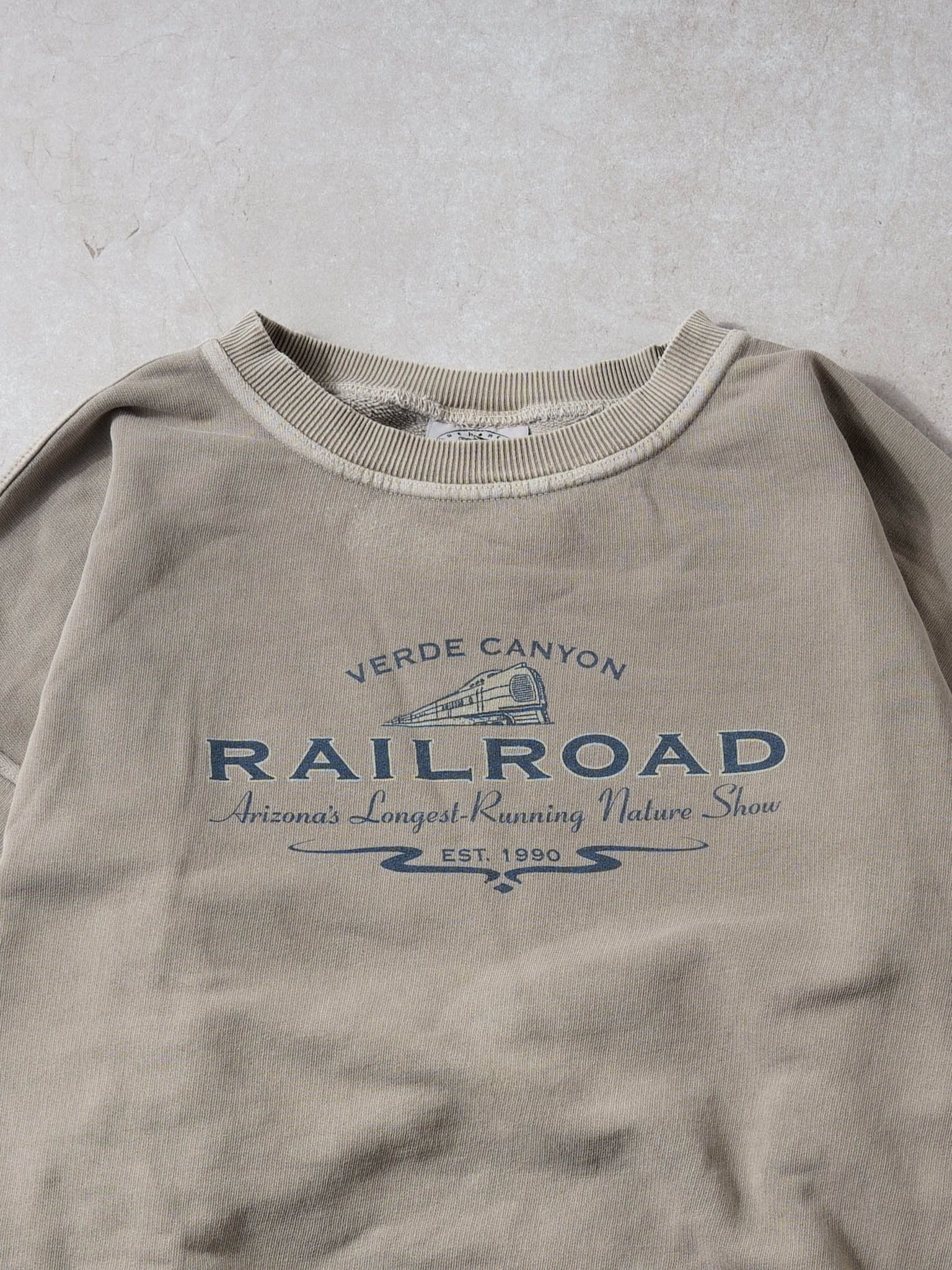 Vintage 90s Beige Arizona's Verde Canyon Railroad Crewneck (XXL)