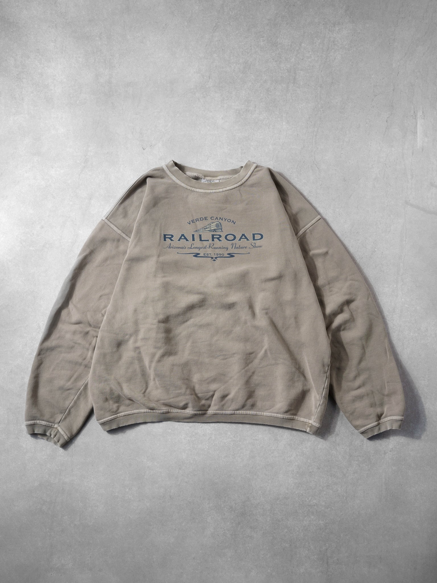 Vintage 90s Beige Arizona's Verde Canyon Railroad Crewneck (XXL)