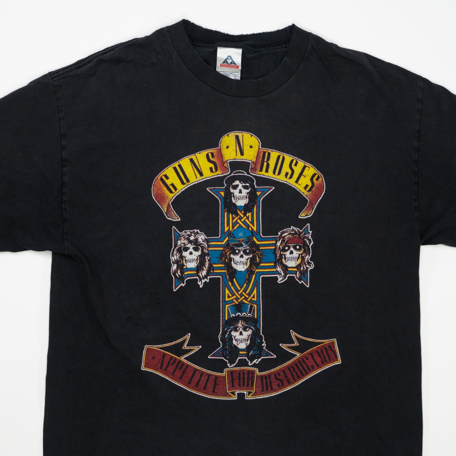 Vintage Washed Black Guns + Roses Appetite for Desctruction Tee(M)