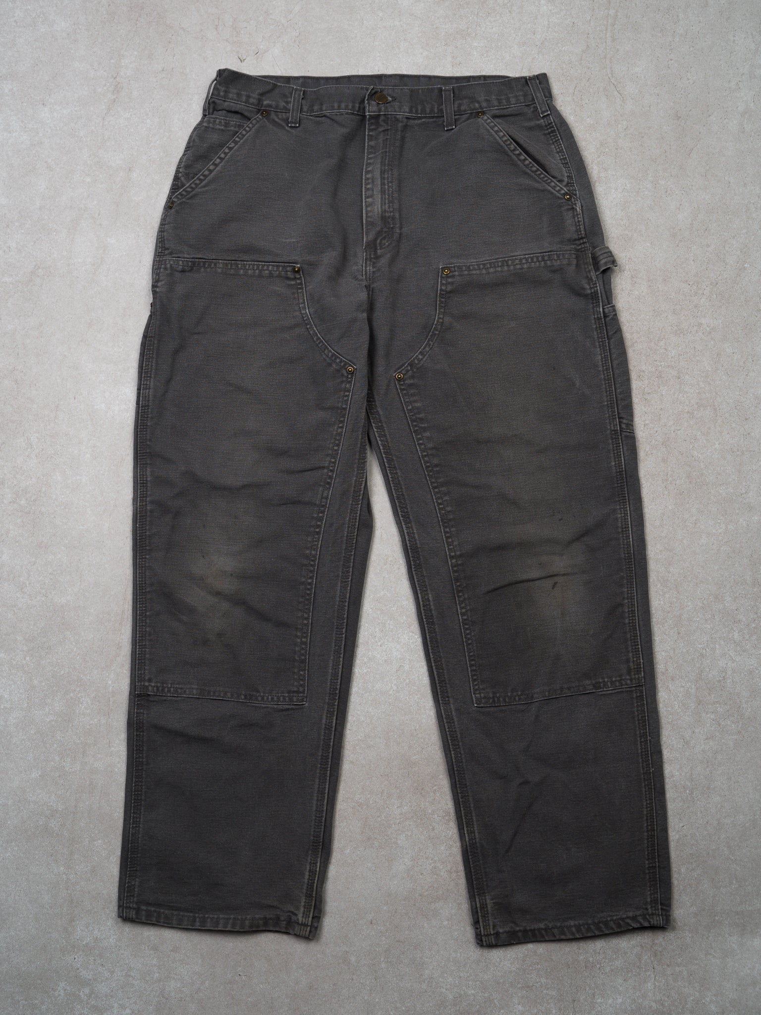 Vintage Grey Carhartt Double Knee Cargo Pants (34 x 31)