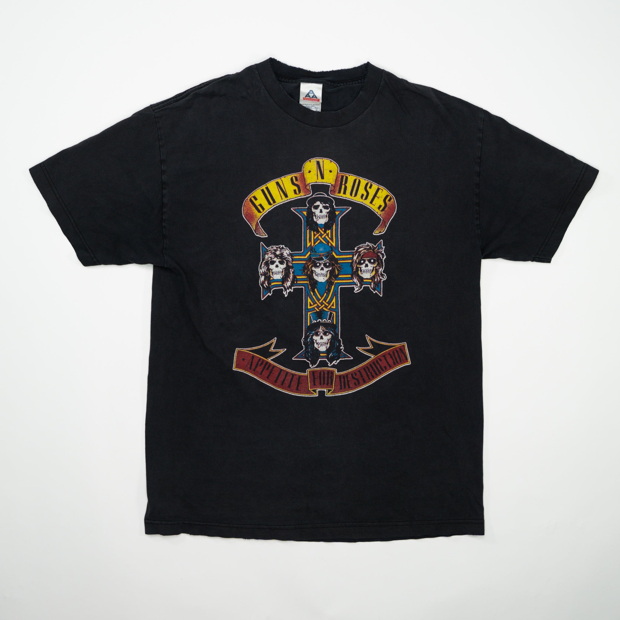 Vintage Washed Black Guns + Roses Appetite for Desctruction Tee(M)