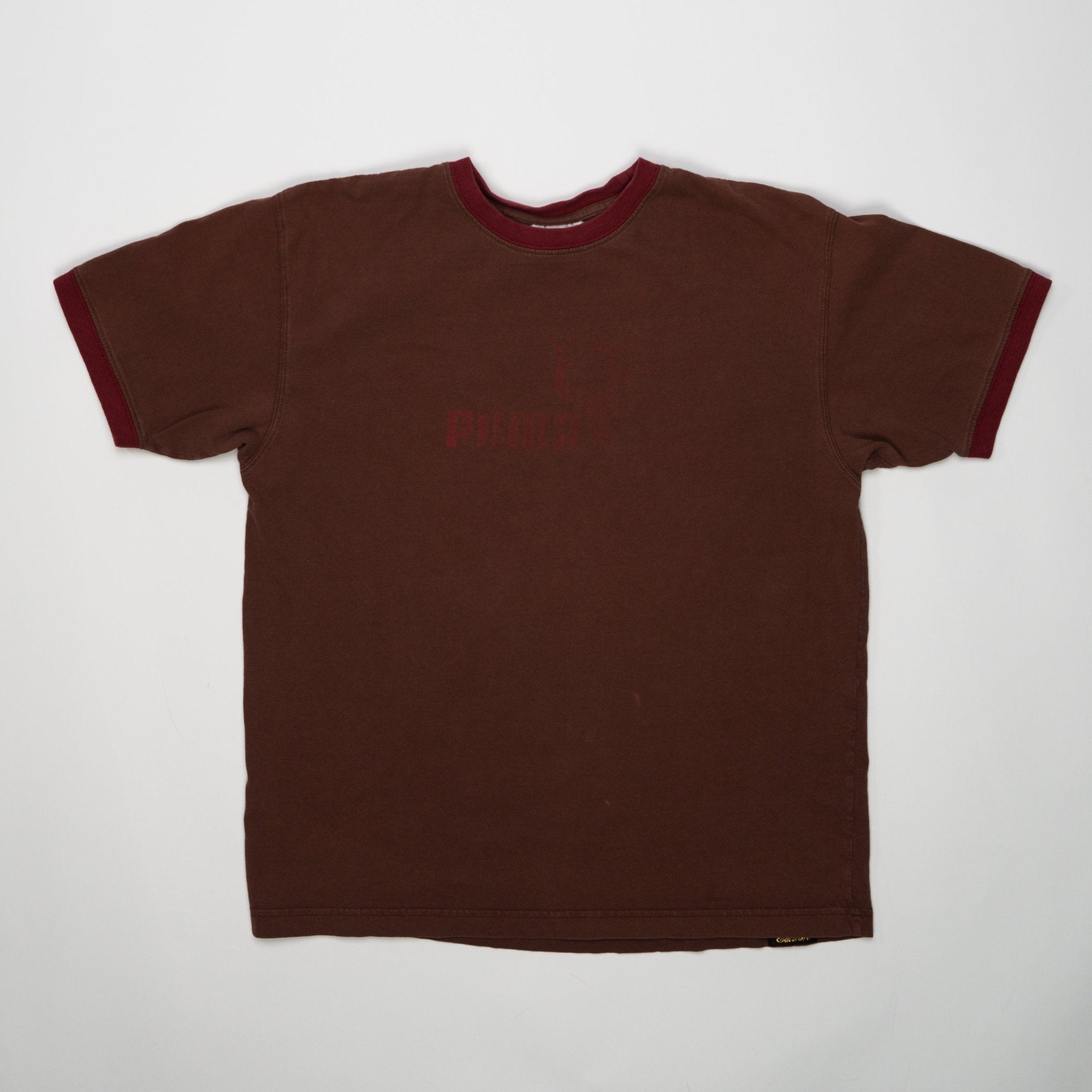Vintage Brown Puma Ringer Tee (M) | Rebalance Vintage.