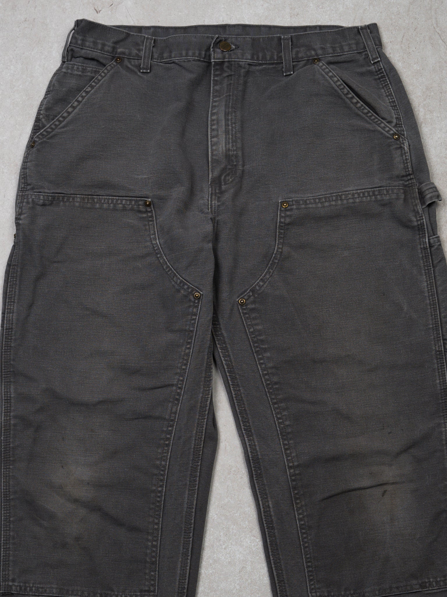 Vintage Grey Carhartt Double Knee Cargo Pants (34 x 31)
