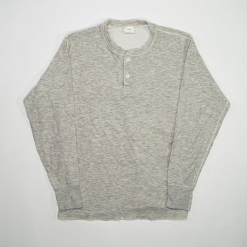Vintage Grey LL Bean 1/4 Button Long Sleeve (M) | Rebalance Vintage.