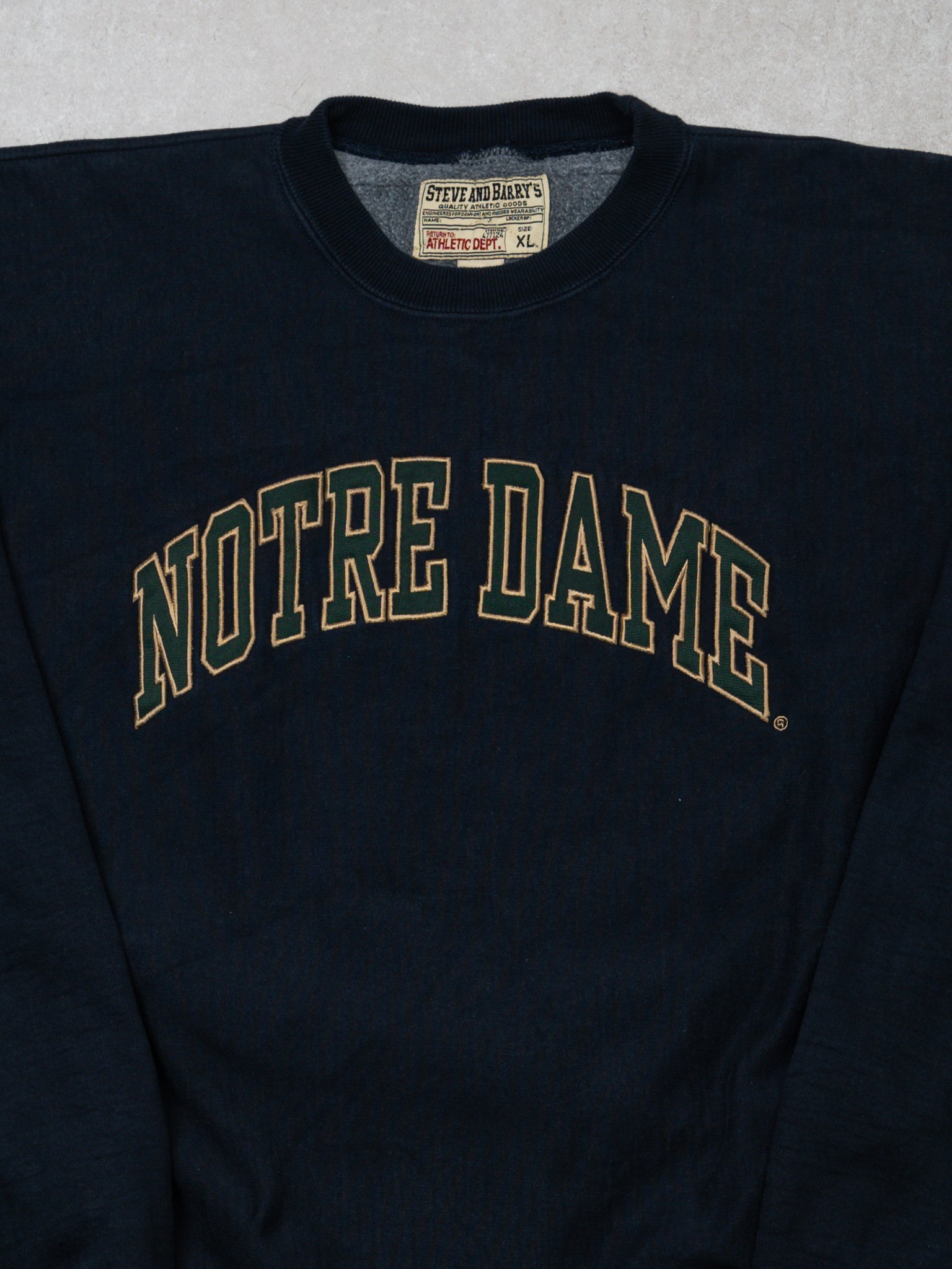 Vintage Navy Notre Dame Reverse Weave Crewneck (L)
