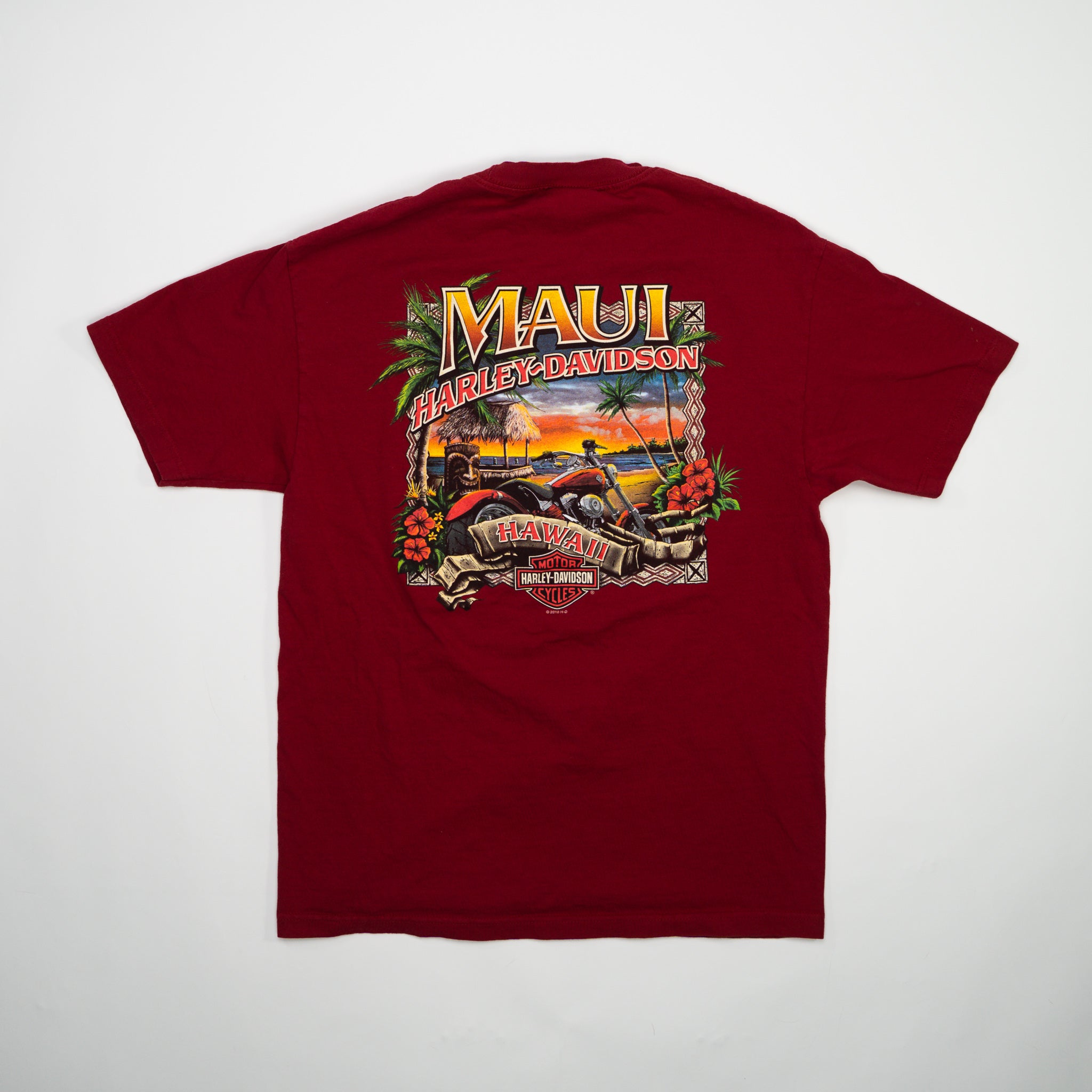 Vintage Red Harley Davidson Maui Hawaii Tee (M) | Rebalance Vintage.