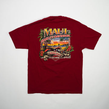 Vintage Red Harley Davidson Maui Hawaii Tee (M) | Rebalance Vintage.