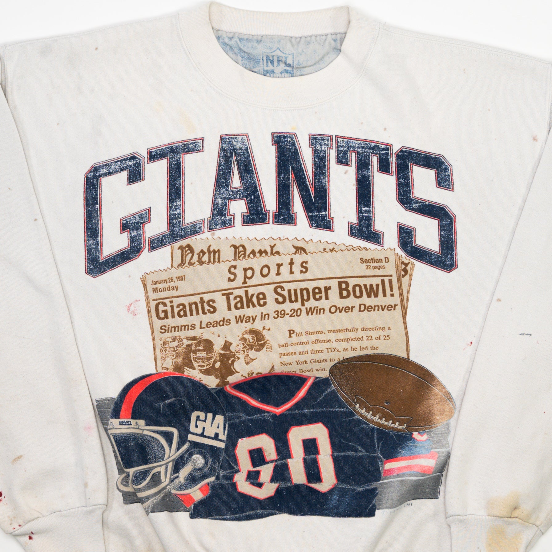Vintage '91 Rugged NY Giants Football Crewneck (L)