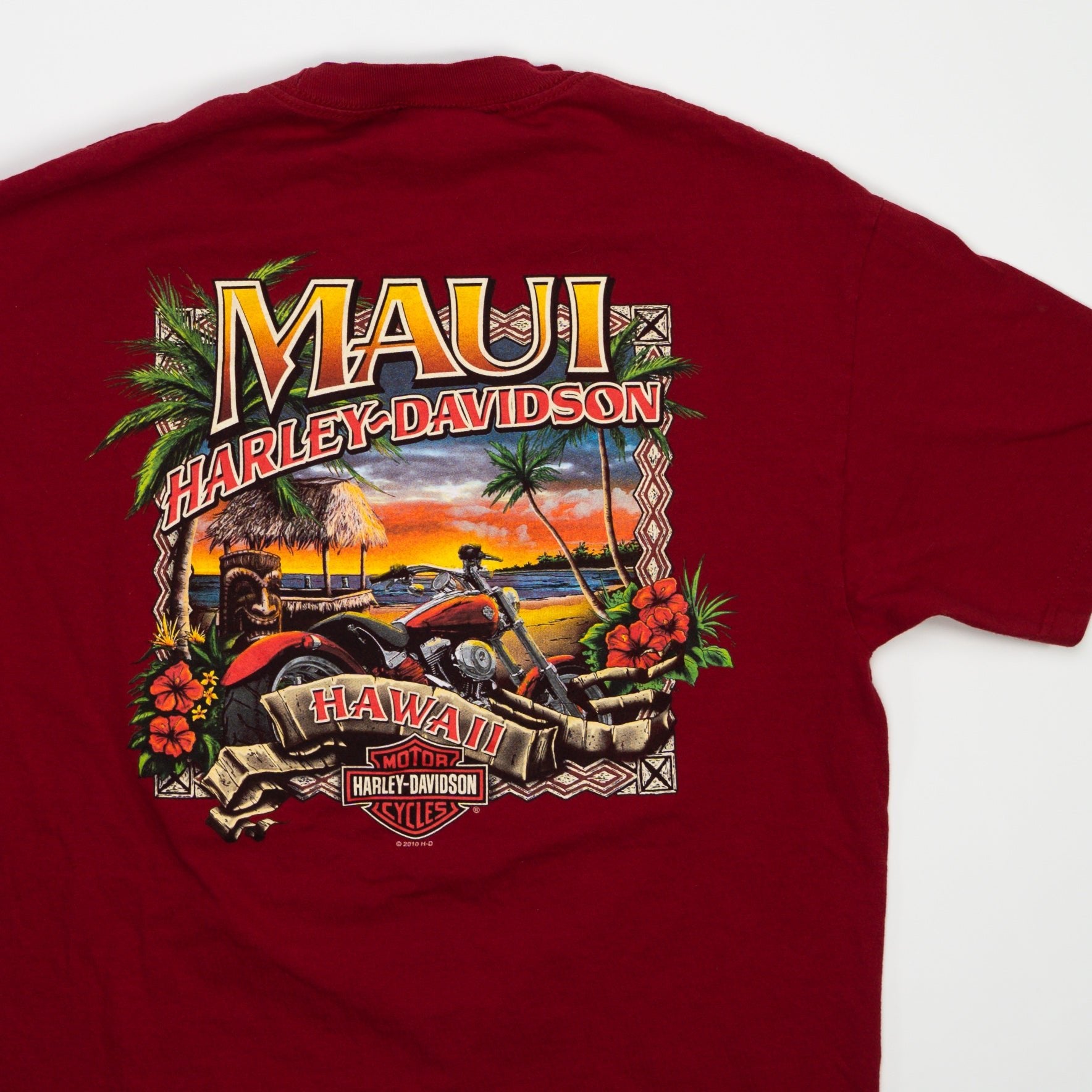 Vintage Red Harley Davidson Maui Hawaii Tee (M) | Rebalance Vintage.