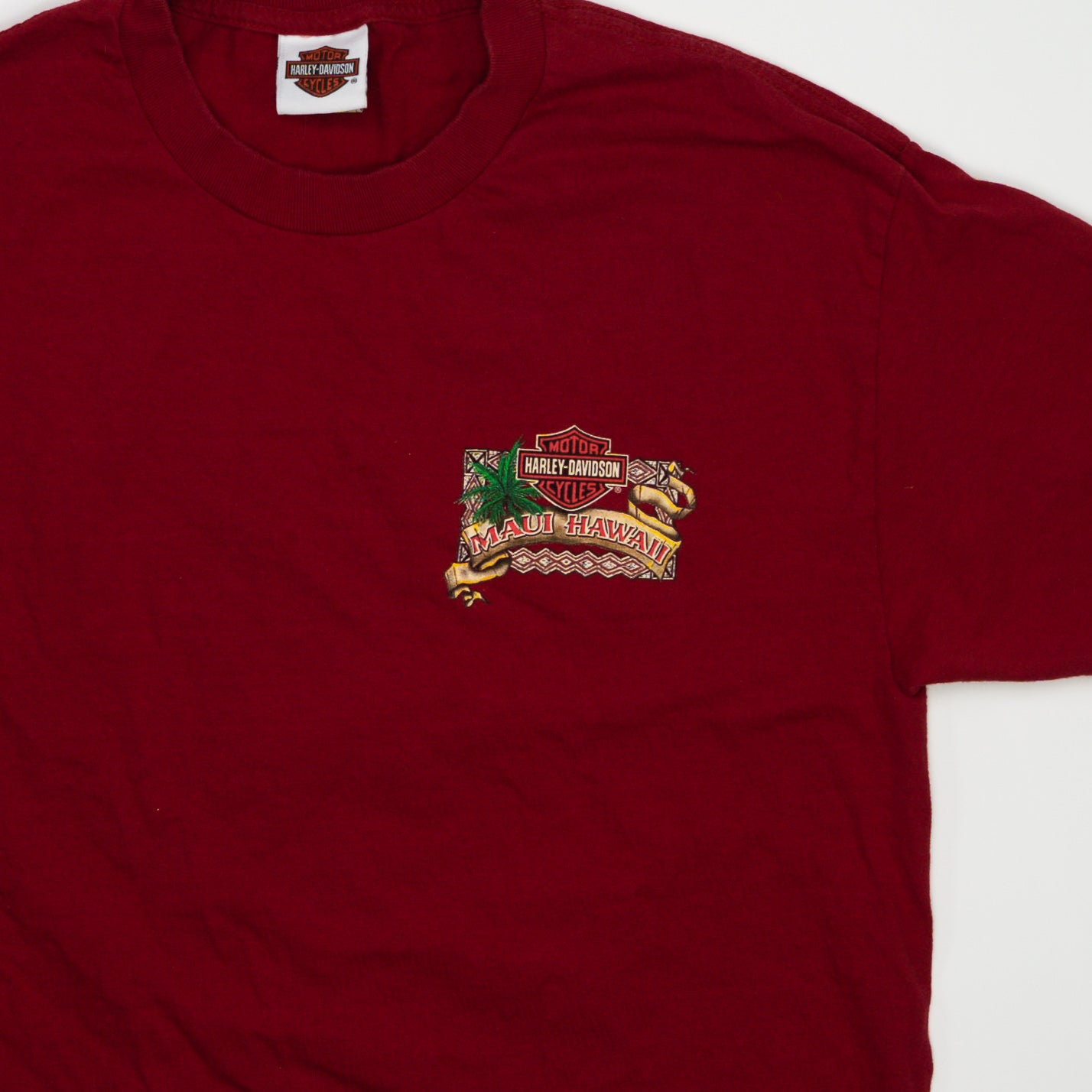Vintage Red Harley Davidson Maui Hawaii Tee (M) | Rebalance Vintage.