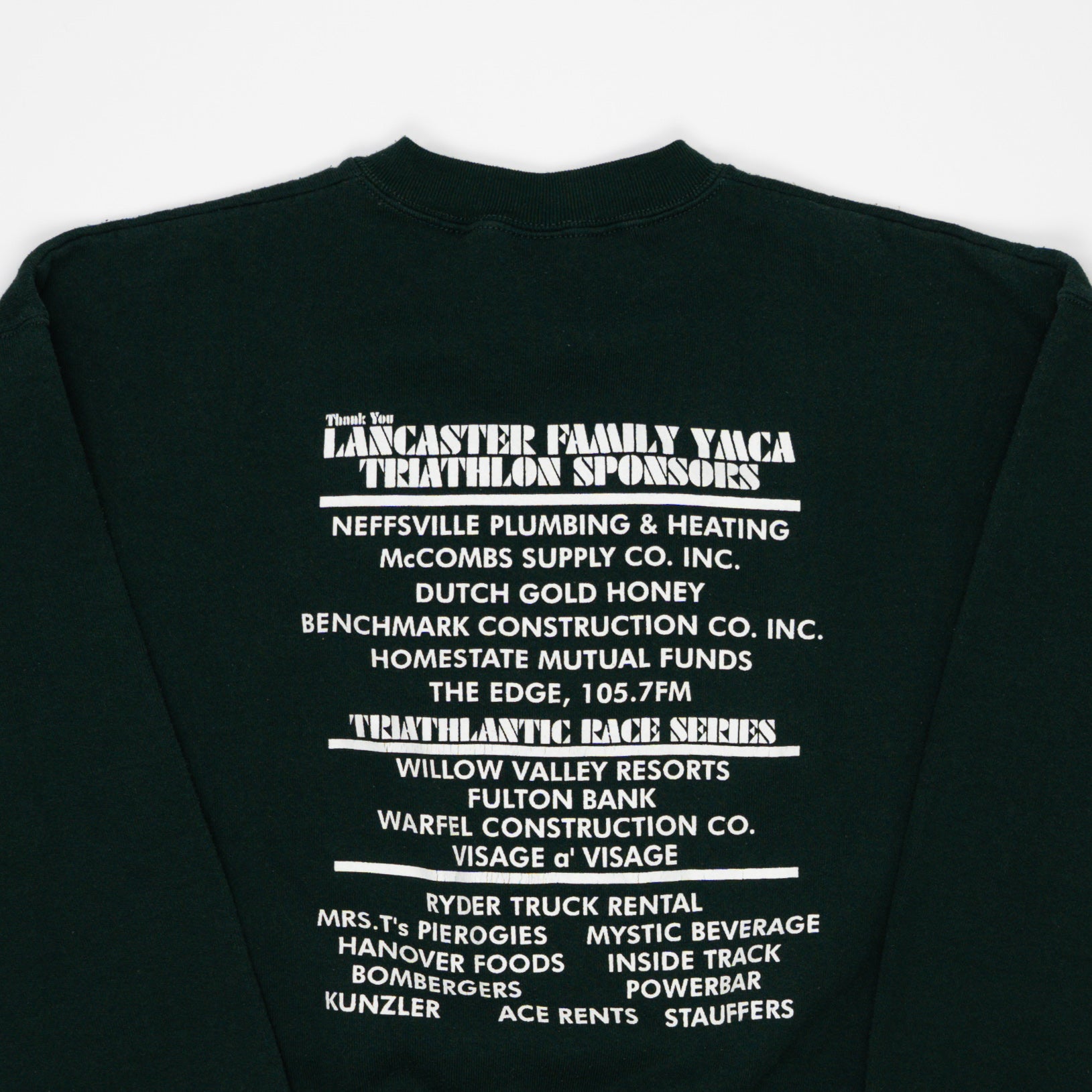 Vintage 90s Green Lancaster Triathlon Crewneck (M) | Rebalance Vintage.