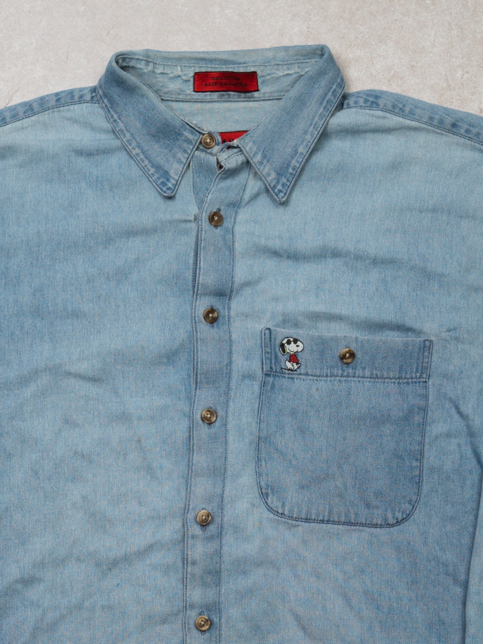 Vintage 90s Peanuts Snoopy Jean Button Up (L)