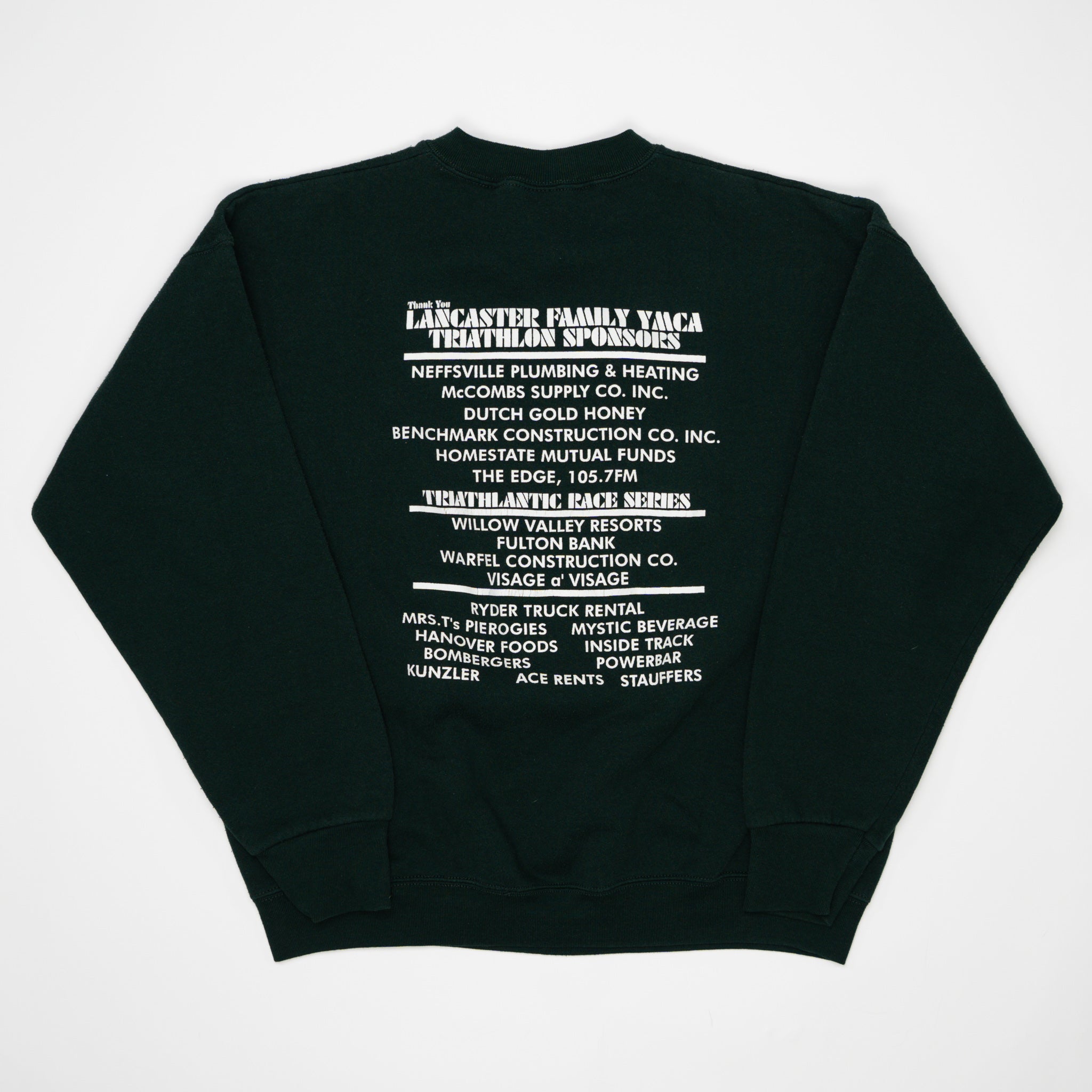 Vintage 90s Green Lancaster Triathlon Crewneck (M) | Rebalance Vintage.