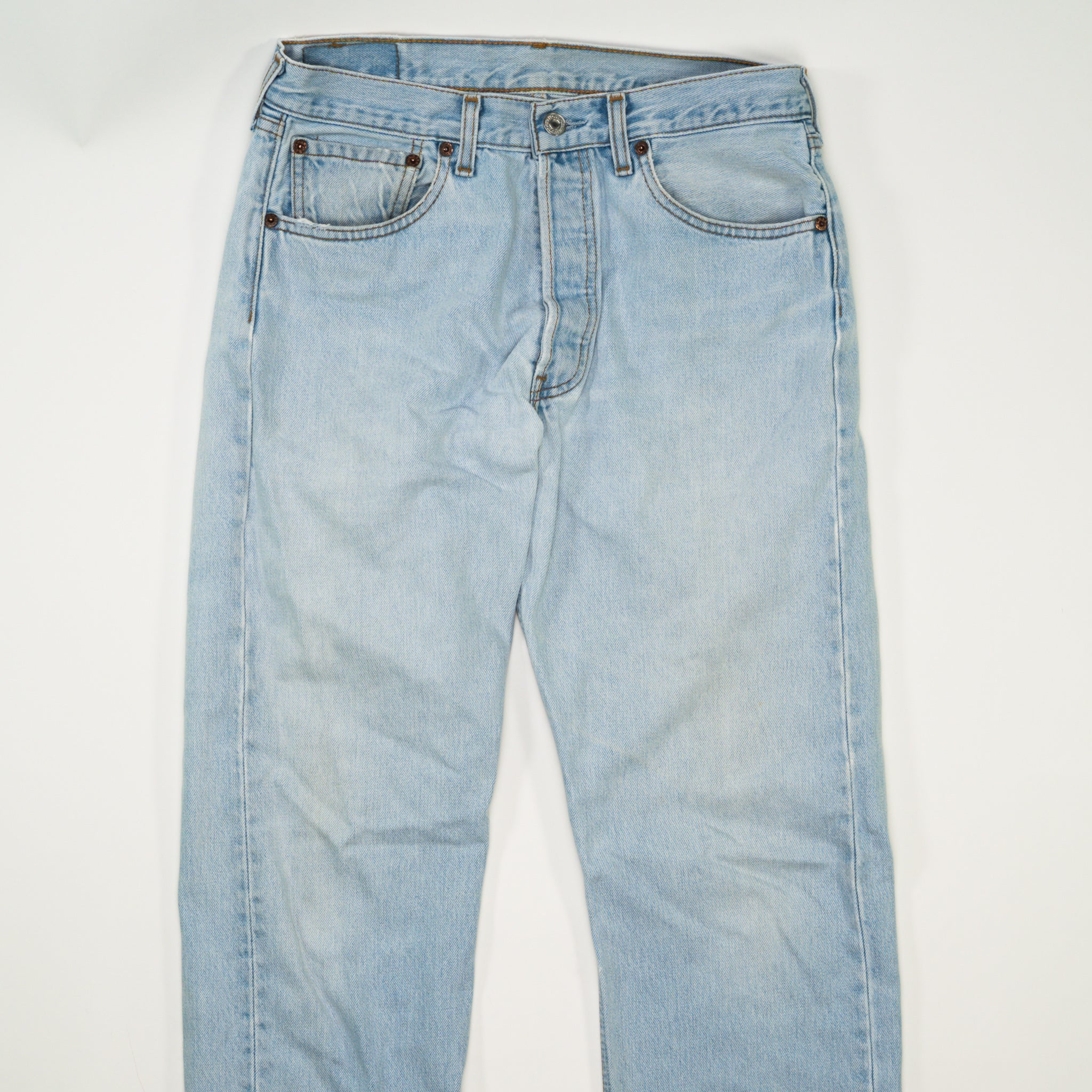Vintage Faded Light Blue Levi 501 Jeans (32 x 32)