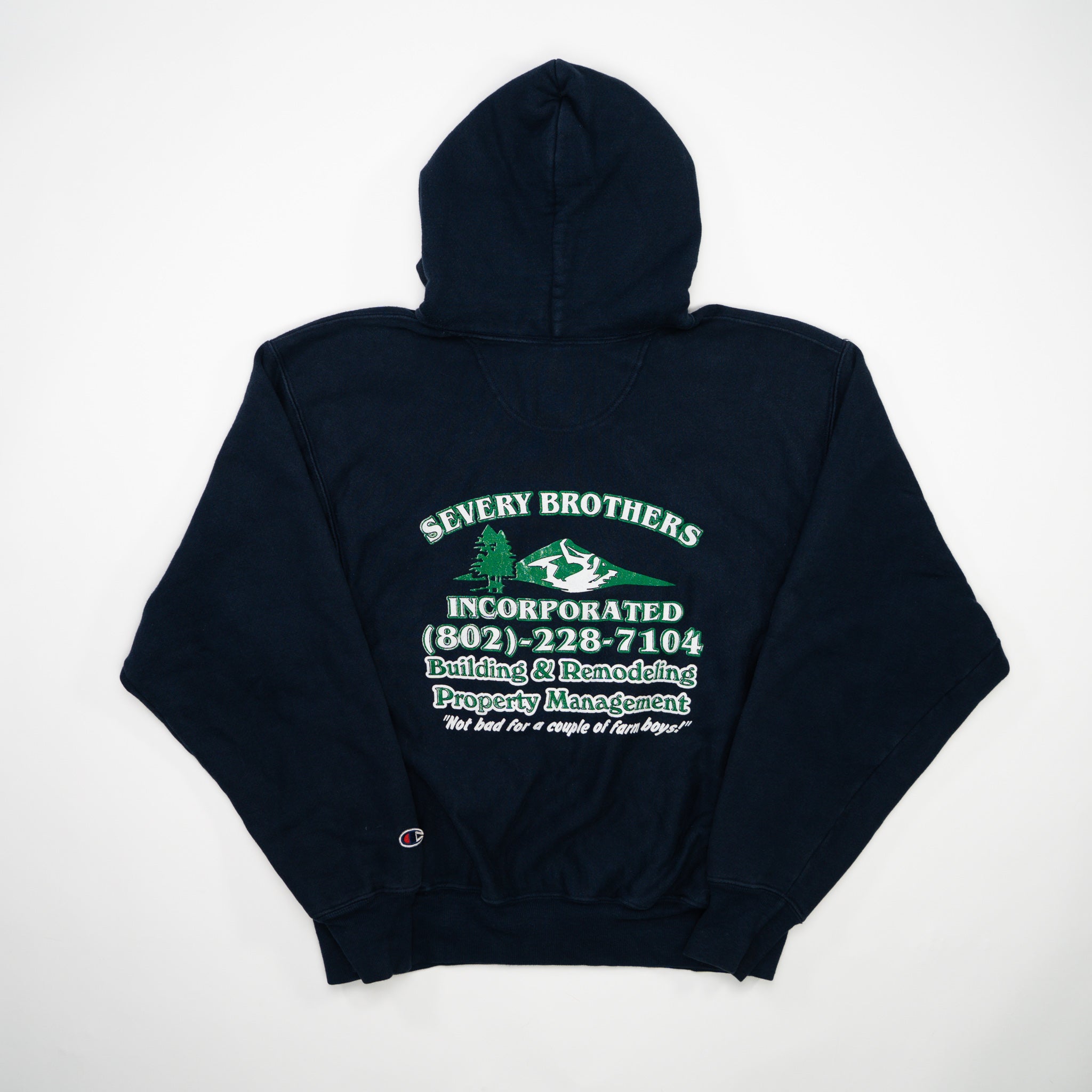 Vintage Blue Severy Brothers Inc x Champion Hoodie (M)