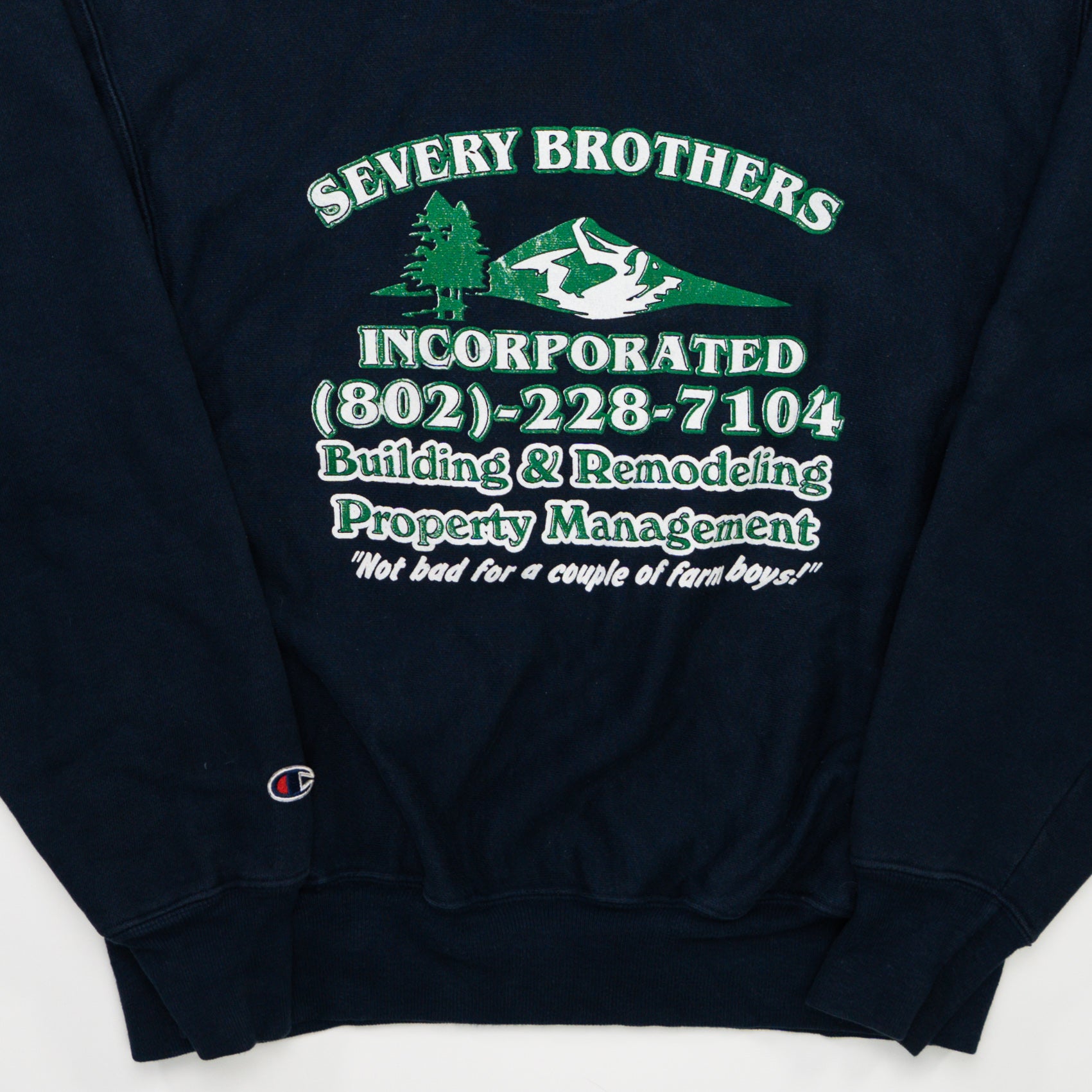 Vintage Blue Severy Brothers Inc x Champion Hoodie (M)