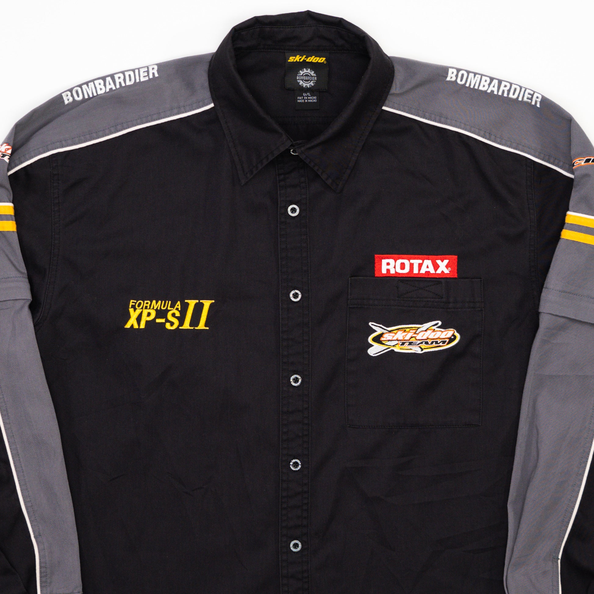 Vintage Black Skidoo Team Racing Detachable Sleeve Shirt (L)