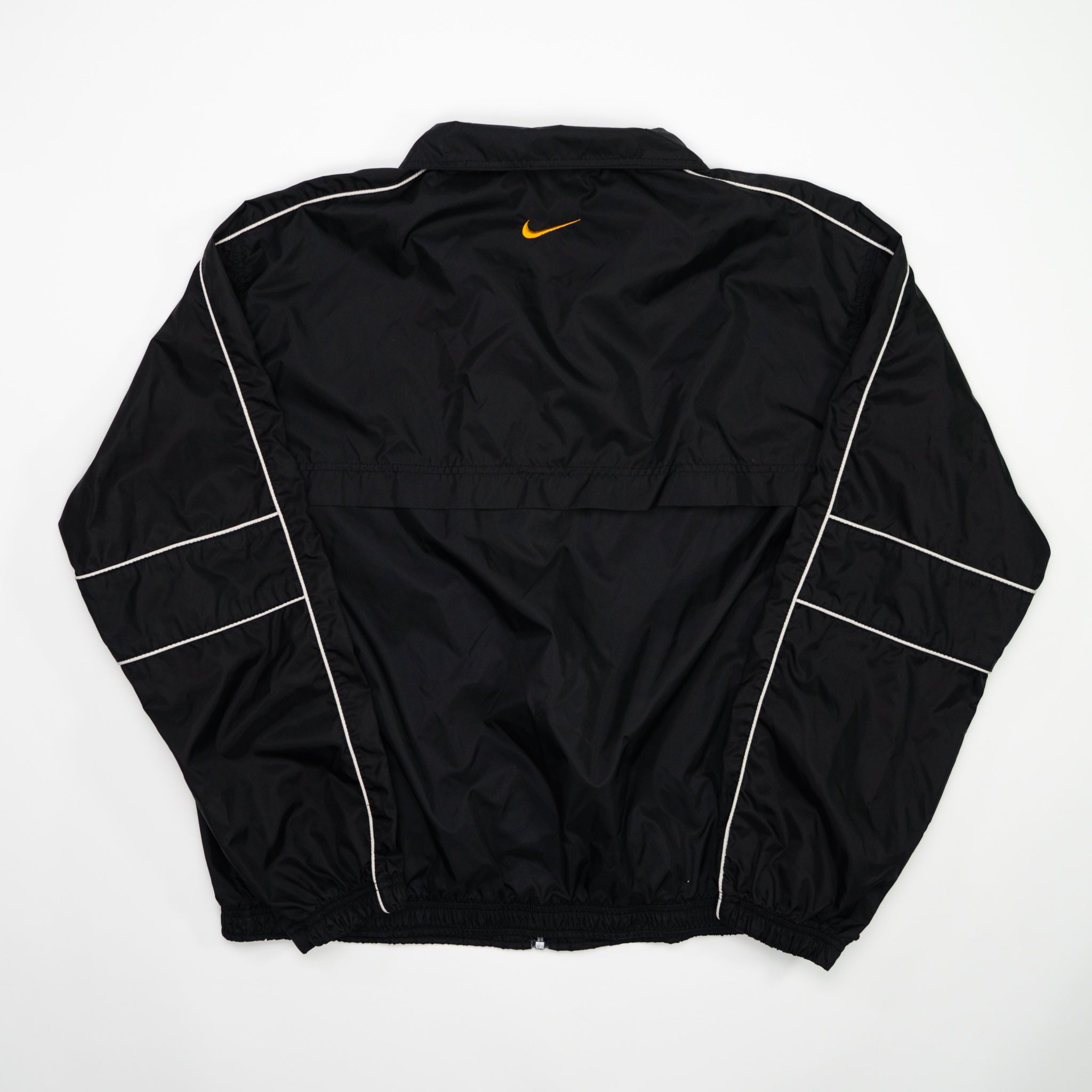 Vintage Black + Orange Nike Spell Out Windbreaker (XL) | Rebalance Vintage.