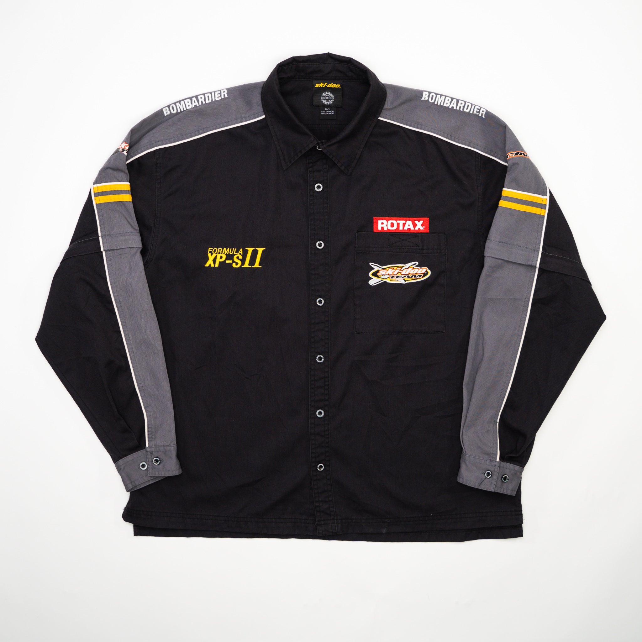 Vintage Black Skidoo Team Racing Detachable Sleeve Shirt (L)