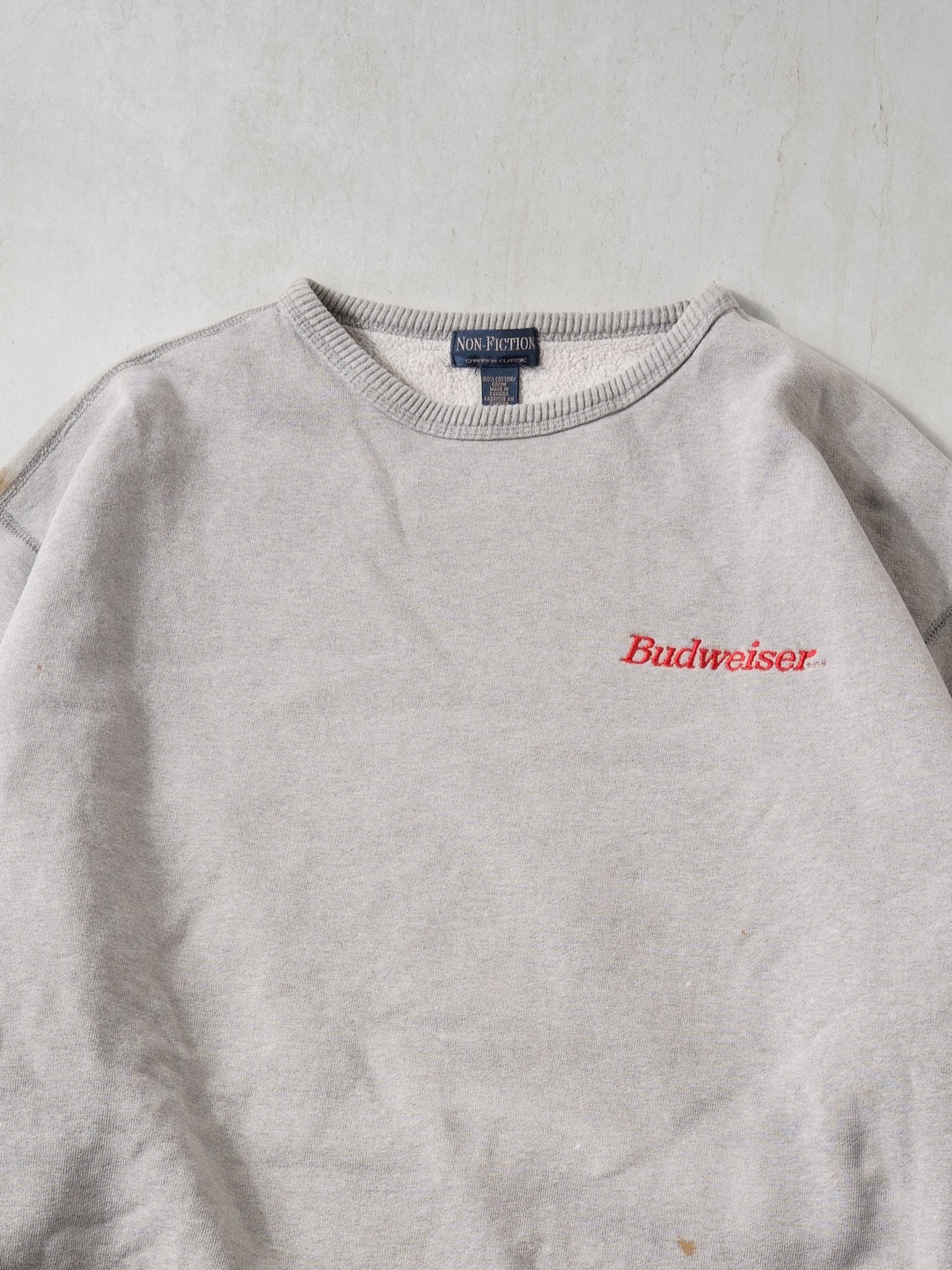 Vintage 90s Grey Budwiser Crewneck (XL)