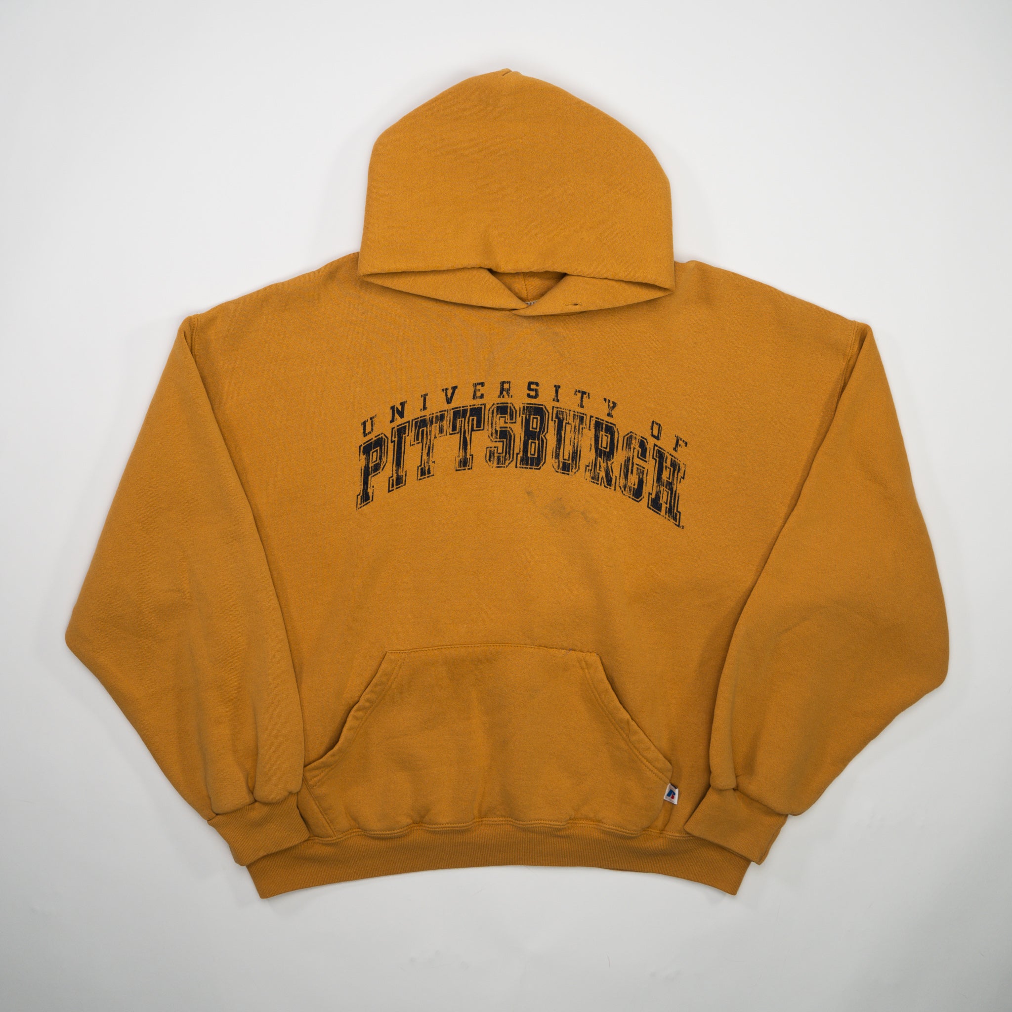 Vintage Yellow University of Pittsburgh x Rusell Athletics Hoodie (L)