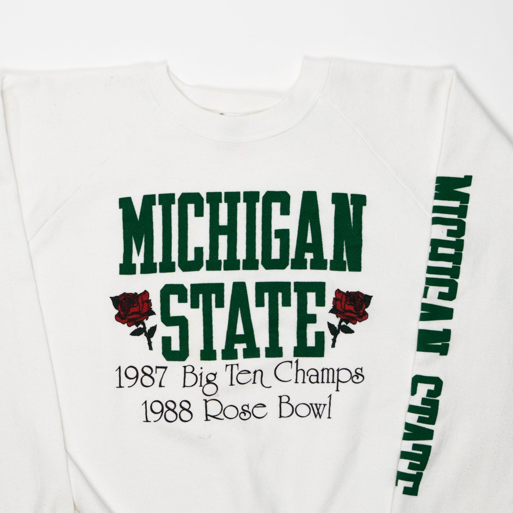 Vintage '87 White Michigan State Rose Bowl Champ Sweater (L) | Rebalance Vintage.